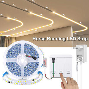 10m/Roll Horse Running Race LED Strip Light 24V 120Leds/M Running Water Flowing Lights Tape With Wireless RF Controller Switch