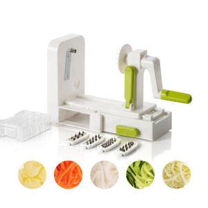 LMETJMA ผัก Spiralizer Slicer 5 in 1 โรตารี่ชีสผัก Shredder เครื่องขูดพับ Veggie พาสต้าสปาเก็ตตี้ Maker JT319