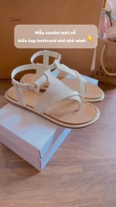 Giày sanal nữ kẹp ngón quai da siêu mềm đế cao 2CM nhẹ êm hottrend (Chân to tăng size)