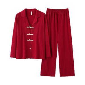 Miiow | Newlywed Couples Pure Cotton Sleepwear Red Fortuneg Year Home Clothes Mens New Style Womens Traditional Chinese Style Long Pants