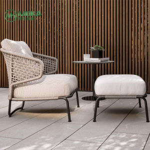 Outdoor Wicker Chair Sofa Balcony Garden Club Leisure Furniture Designer Sample Room Wicker Table Chair Sofa Modern Simple Style