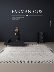 OULINFEI | Luxury Modern Black Gray Living Room Carpet Slip-resistant Thick