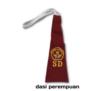 Topi sekolah SD merah polos bordir dan dasi SD laki laki perempuan