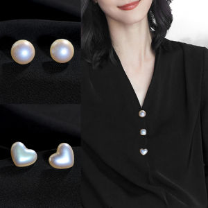 Womens Shirt Magnetic Pearl Safety Pin Invisible Anti-Light Chest Clasp Fashion Accessory Clothing Fixing Device