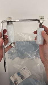 แอลสแตนเลส+ล้อประคองไนล่อนยาว เกลียวสแตนเลส 304 ล้อประคอง ประตูรั้ว บานเลื่อน เหล็ก กันล้ม ประคองประตู