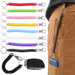 Anti Loss Spring Rope Key Chain Multifunctional Phone Line Lanyard for Bags Cell Phone Color Line Retractable Safety Anti Loss Clasp Hook