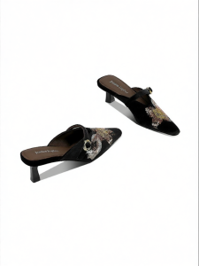 JESSICA SOPHIA | Vintage Embroidery Pointy Heel Womens Sandals