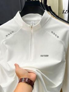 เสื้อยืดแขนยาวปั่นจักรยานกลางแจ้งแห้งเร็วสำหรับผู้ชาย วิ่ง ออกกำลังกาย ฤดูใบไม้ร่วง/ฤดูหนาว ผ้าฝ้ายโพลีเอสเตอร์ คอกลม ปกติ