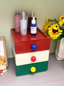 Desktop Storage Box Drawer Large Capacity Organizing Box Office Desk Shelves Rack Cabinet Stackable Storage Organizer