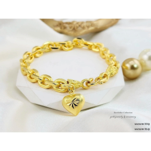 สร้อยข้อมืองานหุ้มทองคำแท้ 24k หนาพิเศษ สวยเทียบทองแท้ ไม่ลอกไม่ดำ