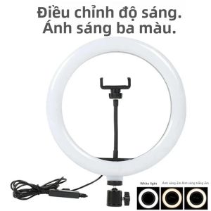Đèn LED Chụp Ảnh Vòng Ánh Sáng 16/26/33Cm Mờ 3 Chế Độ Selfie Vòng Ánh Sáng Có Giá Đỡ Điện Thoại Cho Tiktok Video Trực Tiếp Trang Điểm Lấp Đầy Đèn