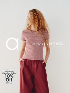 MO&Co. | Active Striped T-Shirts Stretch Long Staple Cotton