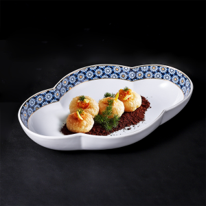 High-End Ceramic Dining Plate Vintage Style round Shape for Fine Cold Dish Display Restaurant Quality Adult Suitable 8 Inches