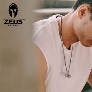 สร้อยคอไททาเนียม ดีไซน์ดัมเบล เครื่องประดับผู้ชาย สไตล์ฟิตเนส เครื่องประดับโซ่กระดูกไหปลาร้า โซ่ตุ๊กตา เครื่องประดับโซ่แบบติดรูป