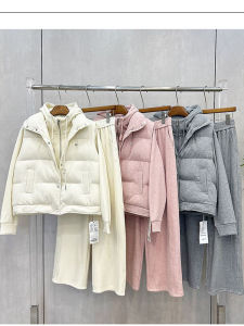 LIANGYILAILIN | Winter Casual Small Size Thickened Down Cotton Vest 3 Piece Set