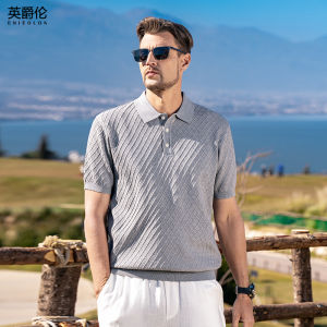 Enjeolon | Áo Polo Công Sở Phong Cách Retro Mùa Hè Chất Liệu Knit Pique