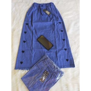 Paket Hemat 3PCS Rok Semi Jeans Motif Love untuk Usia 6-10 Tahun