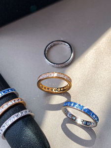 CAFFTI | Elegant Commuter Stackable Silver Zircon Ring