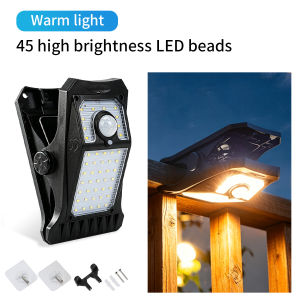 Đèn Tường Năng Lượng Mặt Trời Ngoài Trời LED Cảm Biến Chuyển Động Chống Nước Sạc Lại Được Với Kẹp 3 Chế Độ Dùng Cho Sân Vườn Hàng Rào Cắm Trại