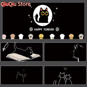 Black Simple Cat Mouse Pad Large Cute Girl Office Keyboard Pads Laptop Cartoon Non-slip Desktop Mat