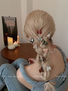 Retro Elegant Mini Acetate Hair Clips Princess Style Side Bangs Womens Fashionable Hair Accessories Double Pack