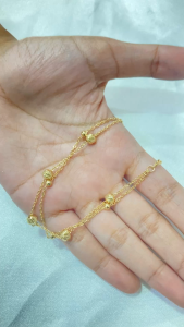 Noin - Gelang Titanium Dekoratif Manik Sederhana Anti Karat untuk Pakaian Wanita Sehari-hari Tidak Luntur
