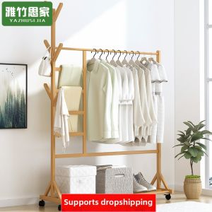 Bamboo Coat Rack Free Standing
