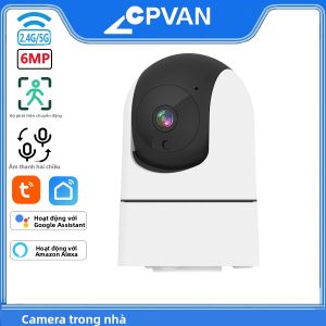 Camera WIFI Không Dây Trong Nhà Thông Minh CPVAN Tuya 2.4G/5G 6MP Với Âm Thanh Hai Chiều Và Chức Năng Phát Hiện Con Người Giám Sát An Ninh Gia Đình