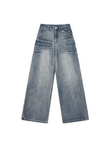 THROUS | Quần Jeans Chân Rộng Vintage Mờ