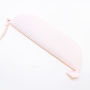 กระเป๋าใส่ปากกาแบบใสเทียมยางสีชมพูสีเหลืองสีเขียวสำหรับเครื่องสำอาง เก็บของ ชั้นเดียว สไตล์วินเทจ เรียบง่าย เรียบๆ