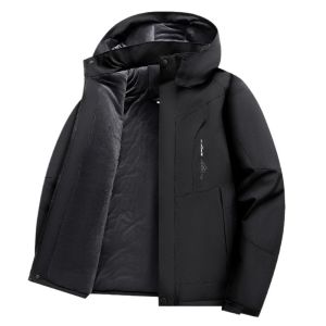 Fleece Padded Coat Dad Autumn and Winter Clothing Middle-Aged Men Three-in-One Jacket Elderly Tops Shell Jacket Men