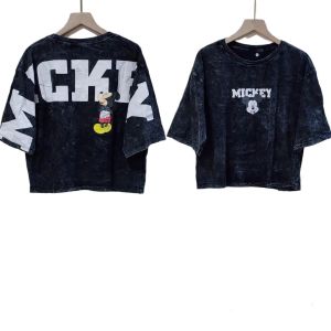 Kaos Oversize top Crop  /polos Wanita Lengan 3/4 Bahan cotton Combed 30s Premium