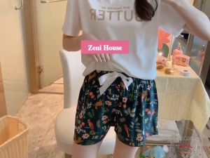 quần đùi nữ mặc nhàquần ngủ nữ chất vải lanh Quảng Châu nhẹ mátquần ống rộng nữ freesize -  zeni house
