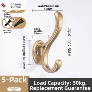 FEIZHUXIANSEN | Wall Mounted Door Entry Hall Cabinet Clothes Hook Metal Hat Hook Single Drill-Free