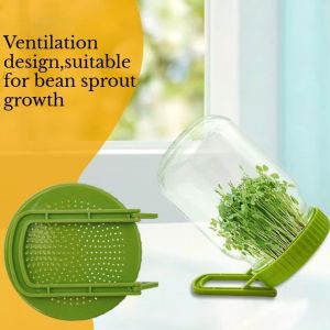 73mm Plastic Seed Sprout Can Lid Seed Sprouter Germination Cover Washable Wide Mouth Mason Jars for Alfalfa Bean Germinate Tools