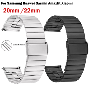 20mm 22mm Stainless Steel Strap for Samsung Galaxy Watch 7/6/5/4 40mm 44mm 4 6 Classic Metal Band Bracelet Huawei GT4 GT3 GT2E