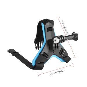 PULUZ | PULUZ Motorcycle Helmet Chin Strap Mount for GoPro HERO13 12 11 10 9 Black/ MISSION 1/ Insta360 X6 X5 X4 X3/ DJI Action Cameras