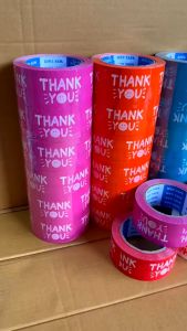 ยกลัง (72ม้วน) เทปThank Youหน้ายิ้ม 100 หลา