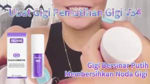 EELHOE V34 Ubat Gigi Pencerah Gigi Ubat Gigi Pemutih Mulut untuk Membersihkan Kotoran Gigi dan Memutihkan Gigi Ungu