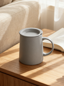 Creative Ceramic Mugs Personalized Simple with Lid Spoon Frosted Coffee Cups Mens Home Use Solid Color Coffee Mugs