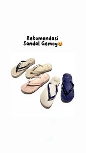 Sandal Jepit Wanita Luofu Karet Jelly Simple Elegan Korean Style Kekinian
