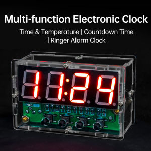 DC5V LED Digital Electronic Clock DIY Kit Instructional Soldering Components Featuring Alarm Temperature and Countdown Function