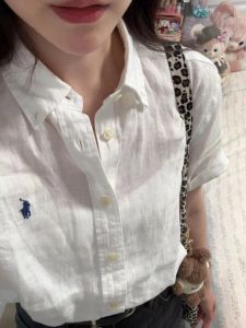 White Linen Short Sleeve Sun Protection Shirt Women Summer Loose Casual Cotton Linen Open Cardigan Thin Outerwear Shirt