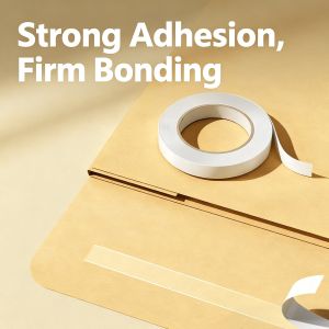 Ultra-thin Double Sided Tape Super Adhesive White Strong Tape Stickers Double Sided Tape Strips for Home Office Supplies