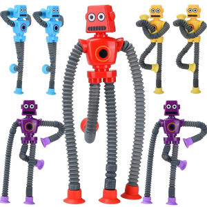 Telescopic Suction Cup Funny Robot ToyDecompression Toy Robot Party FavorsChristmas Birthday Carnival Prize for Boys and Girls