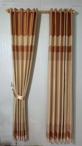 GORDEN BLUDRU MOTIF SALUR KOMBINASI MEWAH KORDEN TIRAI JENDELA /PINTU KAMAR MODEL SMOKRING MINIMALIS