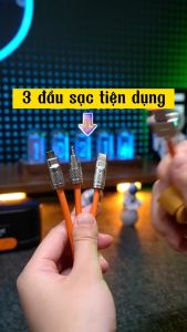 Cáp Sạc Nhanh 3 Đầu Siêu Bền Dùng Cho Tất Cả Các Điện Thoại SmartPhone Sạc Nhanh 3 Trong