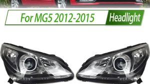 For MG5 MG 5 2012-2015 Halogen Headlight Assembly OEM Style Front Headlamp Bulb Socket Plug & Play Replacement