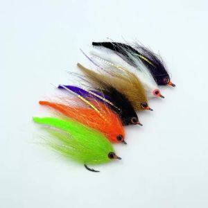 2PCS/6PCS #3/0 Big Game Fly Tying Hook Small Dragon Tail Streamer Flies Bass Pike Musky Saltwater Baitfish Fishing Flies Lure