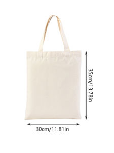 Reusable Canvas Shopping Bags Large Capacity Folding Shoulder Handbag Eco-Friendly Cotton Tote Shoulder Bag for DIY Handbag